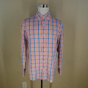 Vineyard Vines Button Up Whale Shirt Mens XL Pink Check Tartan Shep Ian Collar